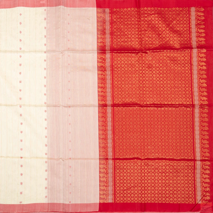 Hayagrivas Half-White Kora Silk Cotton Saree KBE2153A4-12