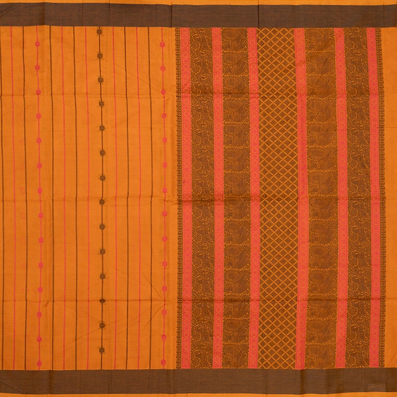 Hayagrivas Turmeric Yellow Handloom Kanchi Cotton Saree SSCBF104F1-5