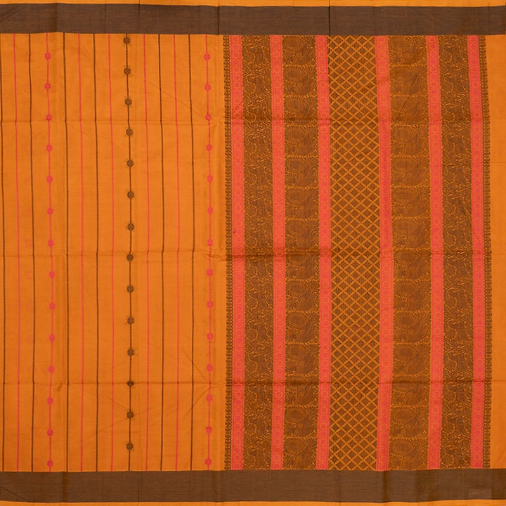 Hayagrivas Turmeric Yellow Handloom Kanchi Cotton Saree SSCBF104F1-5