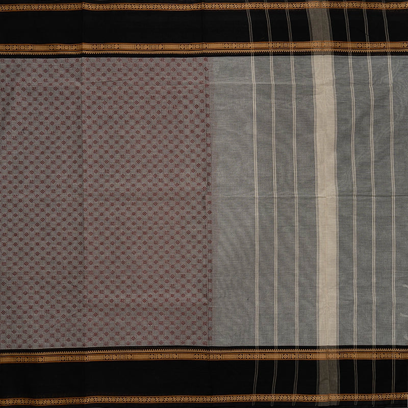 Hayagrivas Grey Handloom Chettinad Cotton Saree KSBE86A5-3