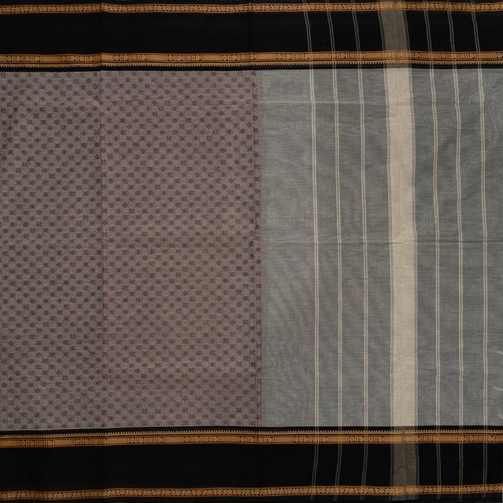 Hayagrivas Grey Handloom Chettinad Cotton Saree KSBE86A5-3