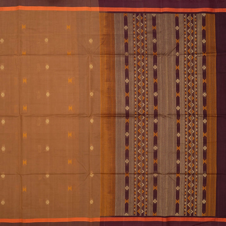 Hayagrivas Khaki Brown Handloom Kanchi Cotton Saree SSCBF103F16-1