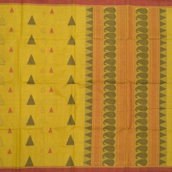 Hayagrivas Lime Green Handloom Kanchi Cotton Saree KSBE89A1-1
