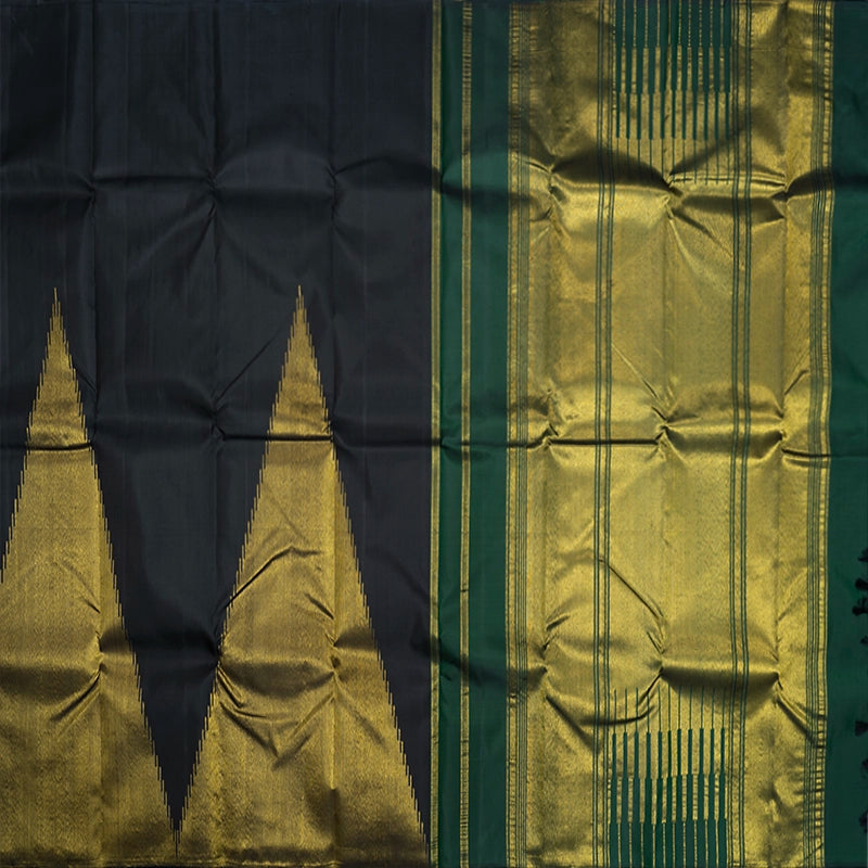 Hayagrivas Handloom Black Kanjivaram Silk Saree KBE1602K2-1