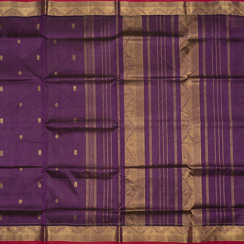 Hayagrivas Purple Pure Silk Cotton Saree SSCBF53E7-3