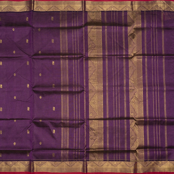Hayagrivas Purple Pure Silk Cotton Saree SSCBF53E7-3