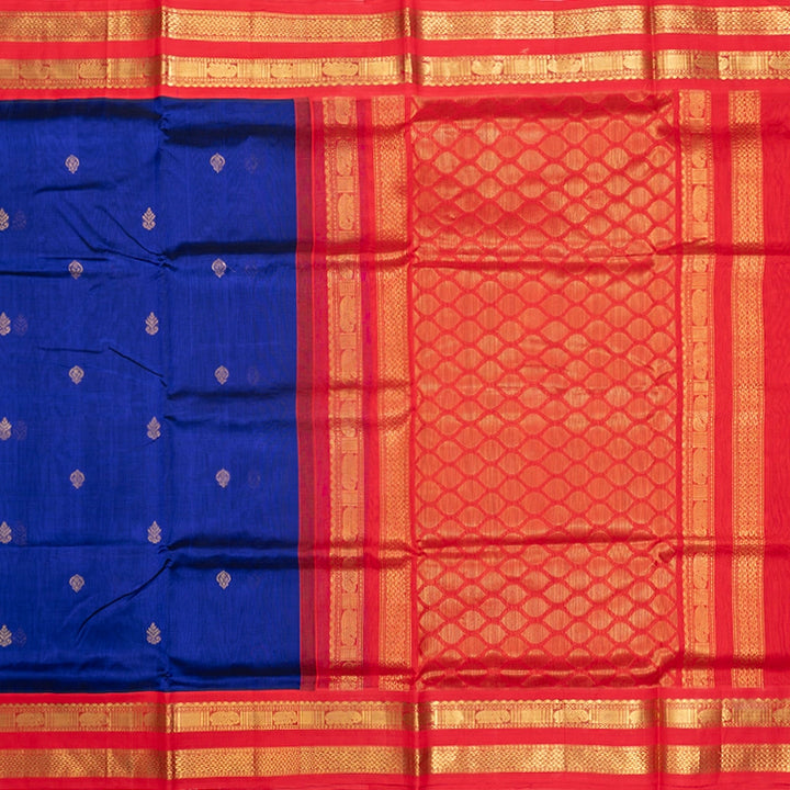 Hayagrivas MS Blue Pure Silk Cotton Saree SSCBF36D3-17