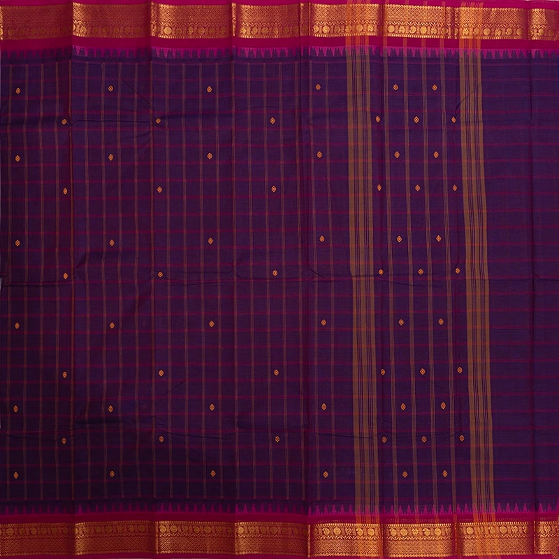 Hayagrivas Purple Handloom Chettinad Cotton Saree KSBE1H5-6