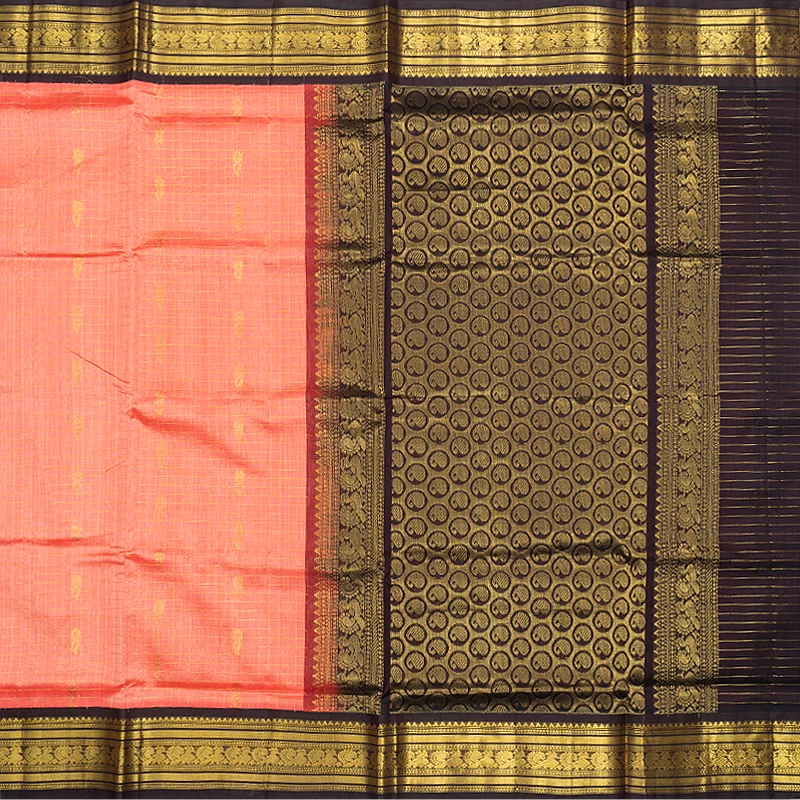 Hayagrivas Peach Pink Pure Silk Cotton Saree SSCBF55E1-6