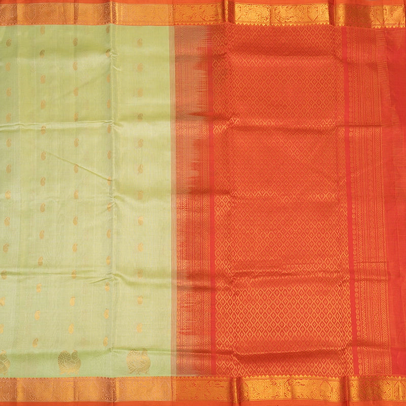 Hayagrivas Pista Green Pure Silk Cotton Saree SSCBF13D10-1