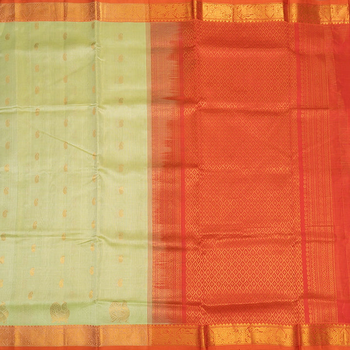 Hayagrivas Pista Green Pure Silk Cotton Saree SSCBF13D10-1