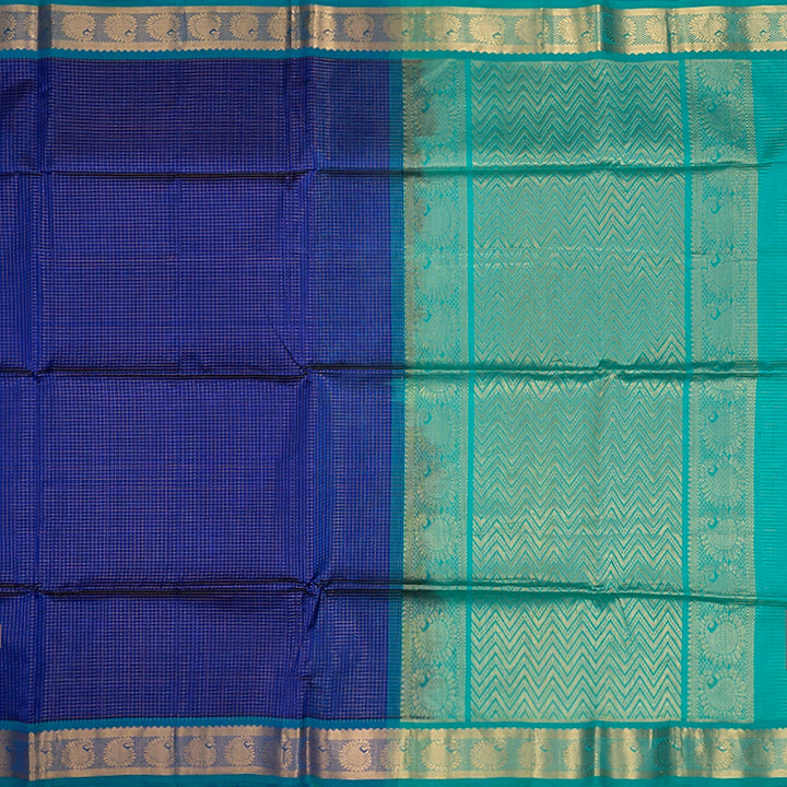 Hayagrivas Purplish-Blue Kora Silk Cotton Saree SSCBF14D6-25