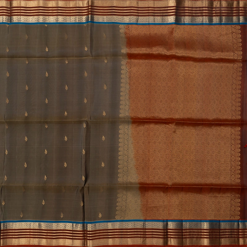Hayagrivas Elephant Grey Handloom Soft Silk Saree KBF172E1-13