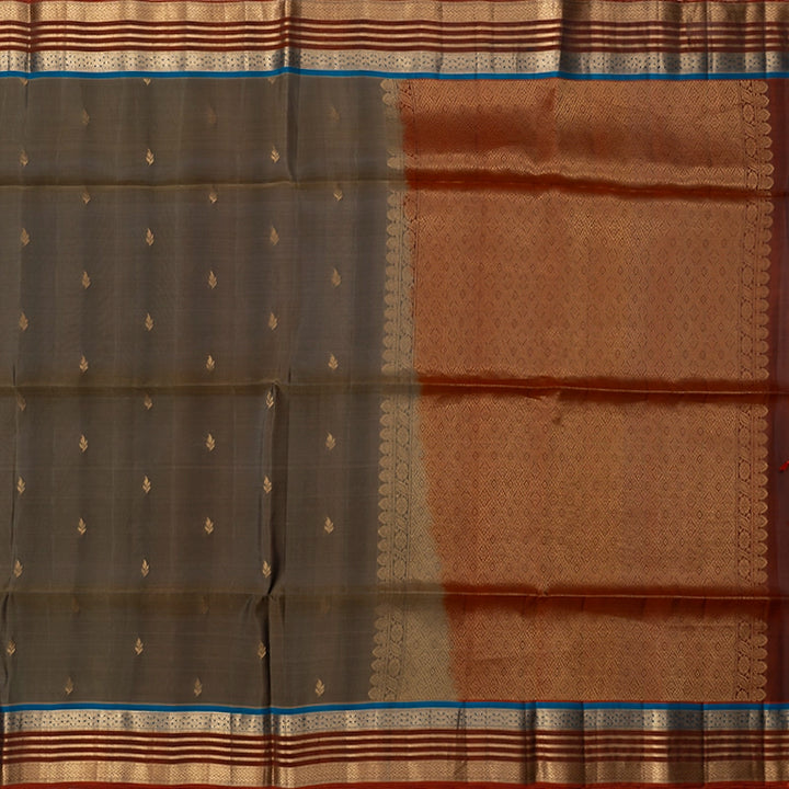 Hayagrivas Elephant Grey Handloom Soft Silk Saree KBF172E1-13