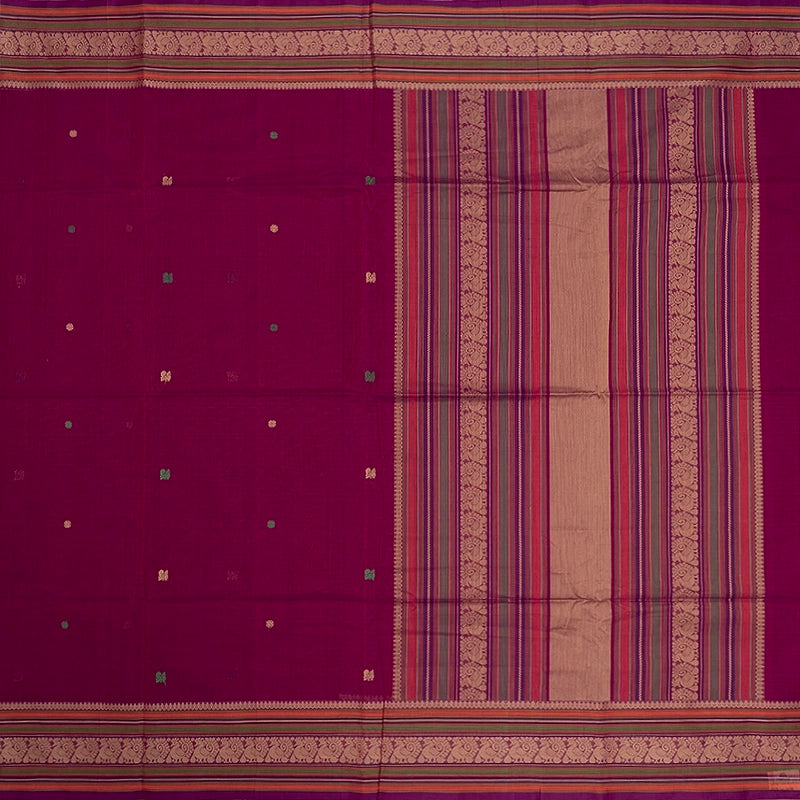 Hayagrivas Magenta-Pink Handloom Kanchi Cotton Saree SSCBF104F16-1