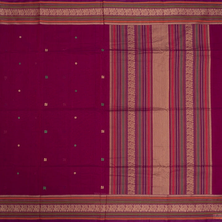 Hayagrivas Magenta-Pink Handloom Kanchi Cotton Saree SSCBF104F16-1