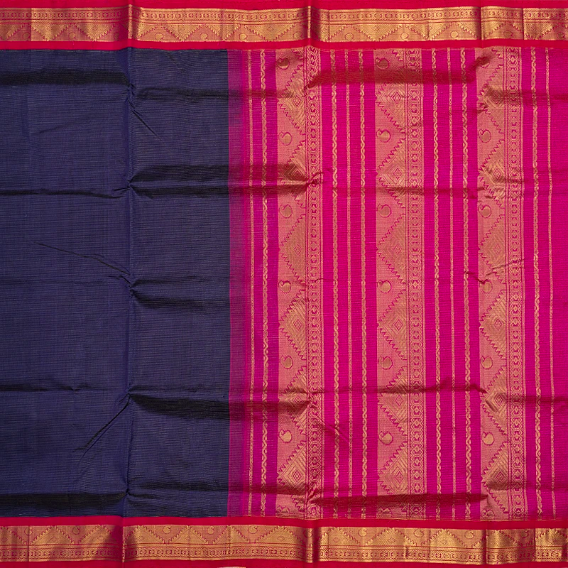 Hayagrivas Royal Blue Pure Silk Cotton Saree SSCBF35D1-31