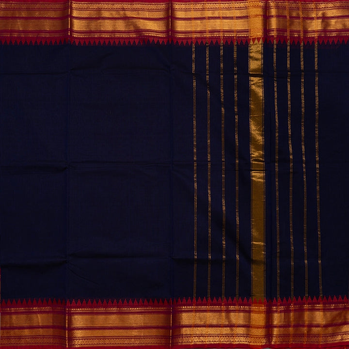 Hayagrivas Navy Blue Handloom Chettinad Cotton Saree KSBE86A1-8