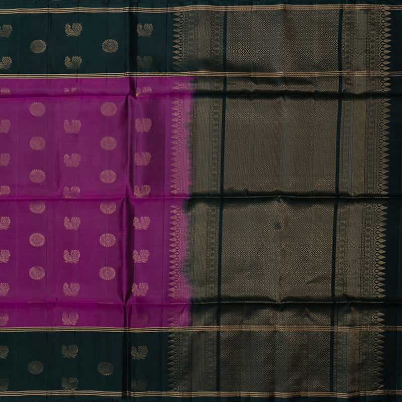Hayagrivas Magenta-Pink Handloom Soft Silk Saree KBF233E1-2