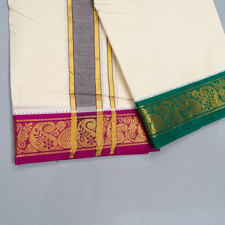 Hayagrivas Handloom 10*6 Cotton Dhoti KBE965H2-1