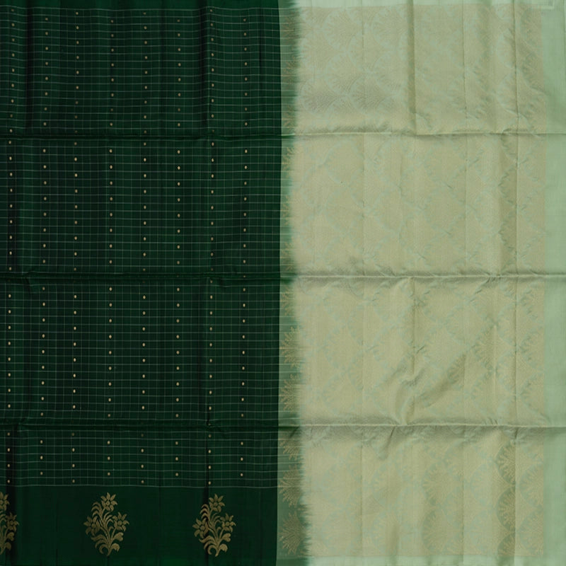 Hayagrivas Bottle Green Handloom Soft Silk Saree KBF535G5-9