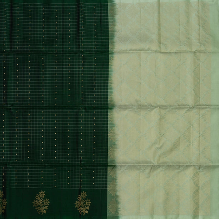 Hayagrivas Bottle Green Handloom Soft Silk Saree KBF535G5-9