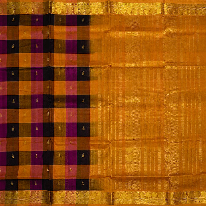 Hayagrivas Multicolour Checks Pure Silk Cotton Saree SSCBF13D7-6