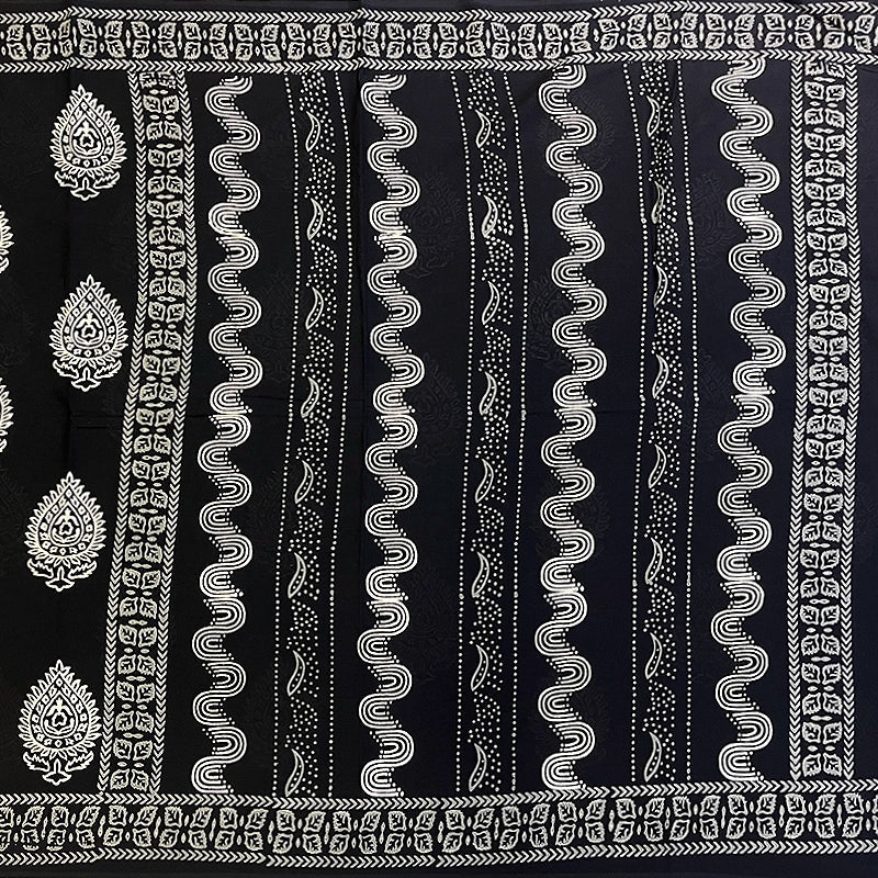 Hayagrivas Black Jaipur Cotton Saree SSCBF73E7-1