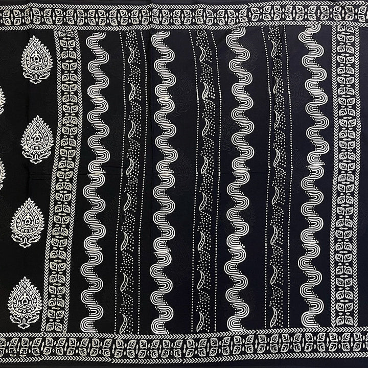 Hayagrivas Black Jaipur Cotton Saree SSCBF73E7-1