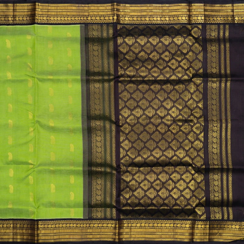 Hayagrivas Lime Green Pure Silk Cotton Saree SSCBF16D1-1