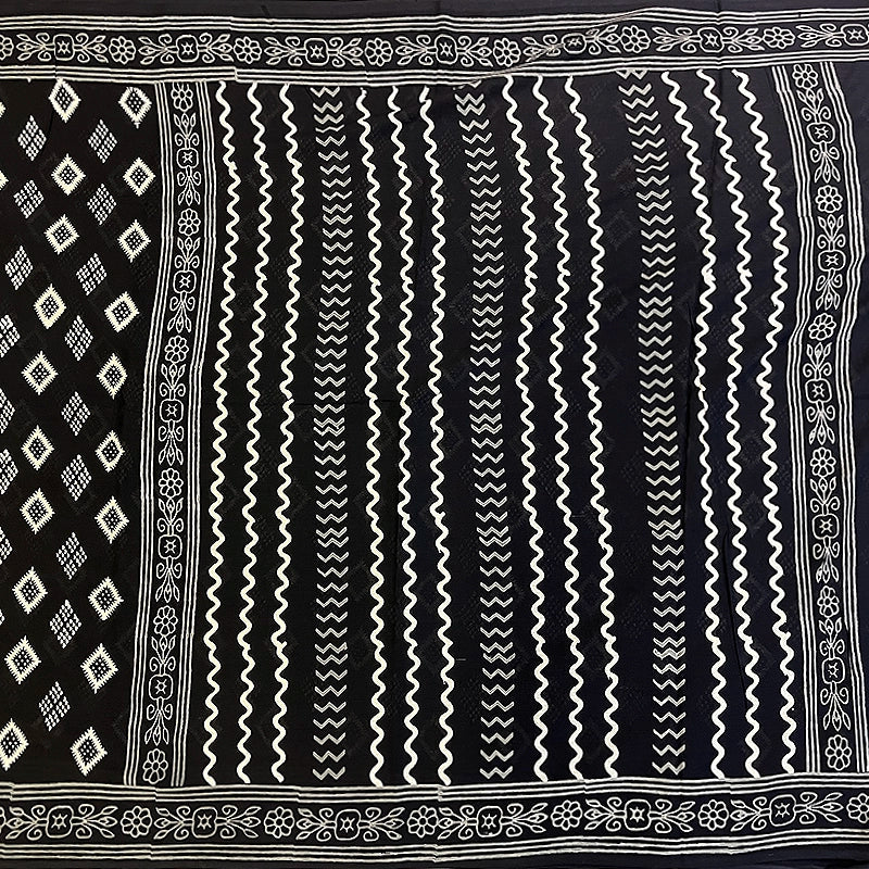 Hayagrivas Black Jaipur Cotton Saree SSCBF73E7-7