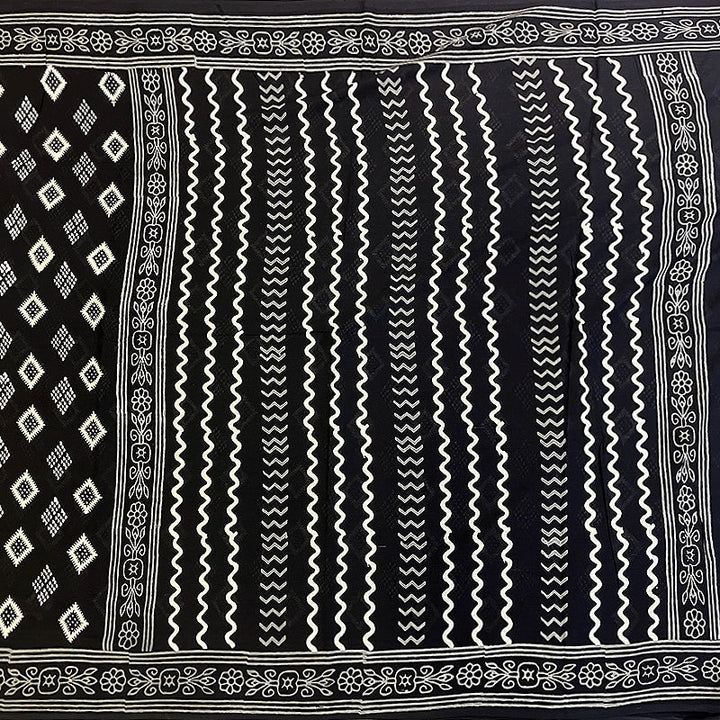 Hayagrivas Black Jaipur Cotton Saree SSCBF73E7-7