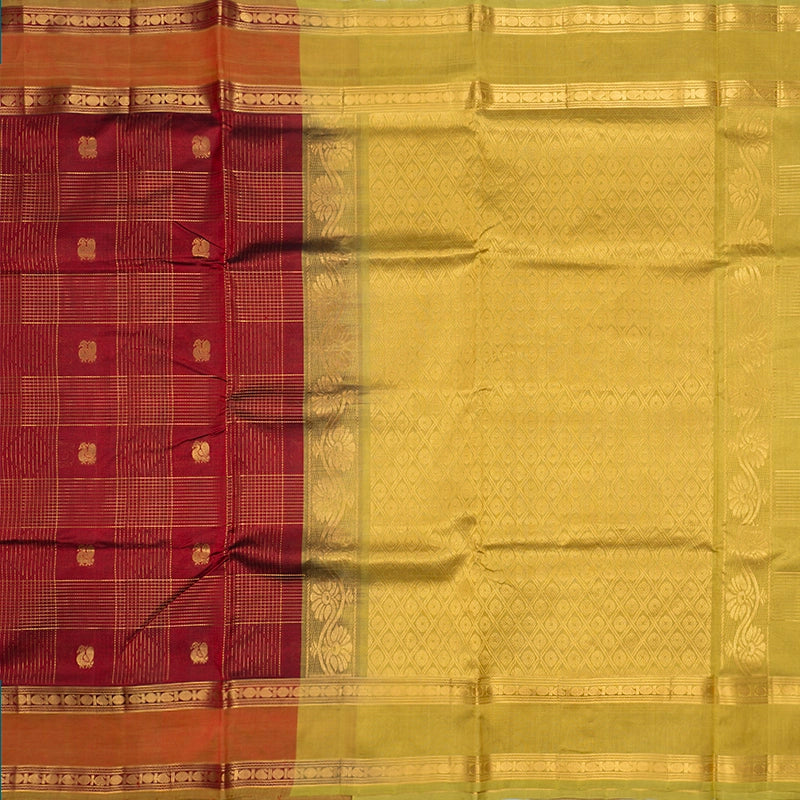 Hayagrivas Araku Maroon Pure Silk Cotton Saree SSCBF13D13-1