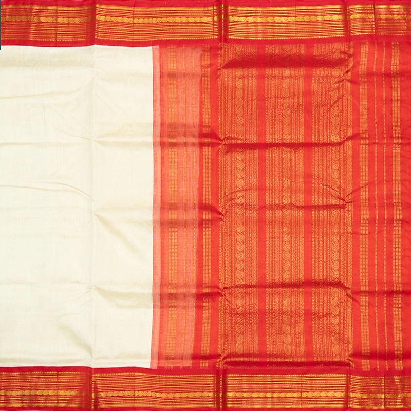 Hayagrivas Half-White Pure Silk Cotton Saree SSCBF34D1-41