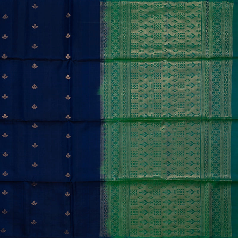 Hayagrivas Dark Blue Handloom Soft Silk Saree KBE2106A43-1
