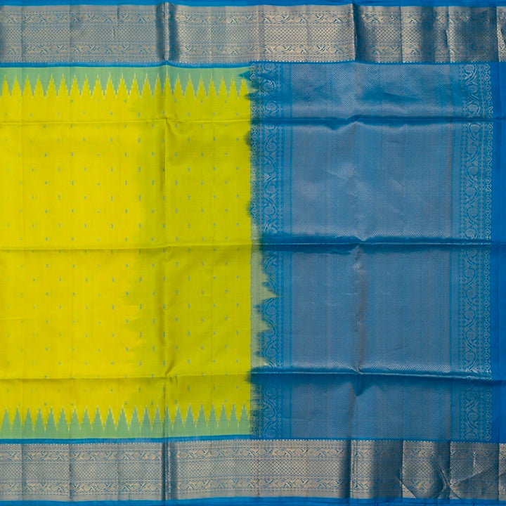 Hayagrivas Lemon Yellow Handloom Soft Silk Saree KBE2189A1-5