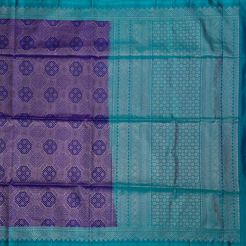 Hayagrivas Handloom Purplish Blue Soft Silk Saree KBE1195I6-1