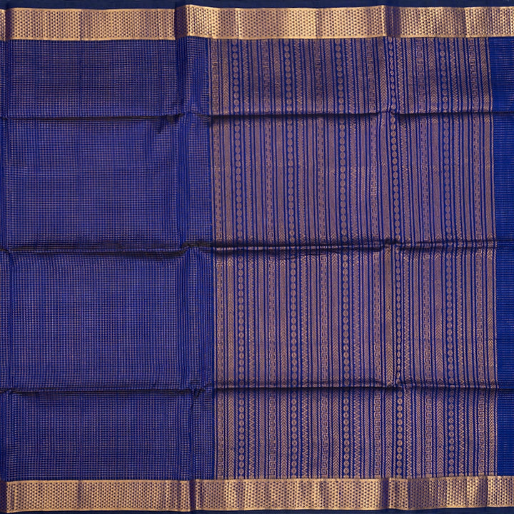 Hayagrivas Purplish-Blue Kora Silk Cotton Saree SSCBF14D6-10