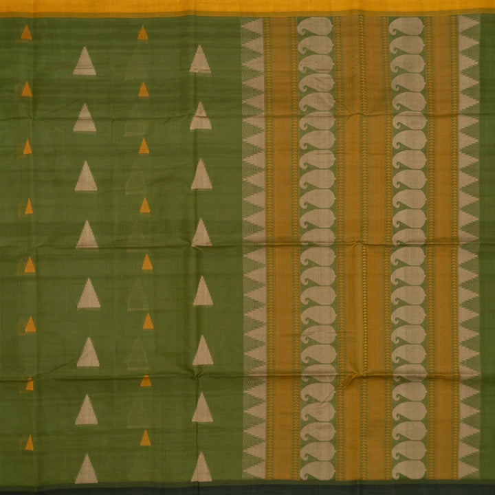 Hayagrivas Sage Green Handloom Kanchi Cotton Saree KSBE89A1-2