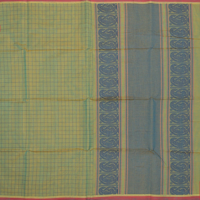 Hayagrivas Yellowish Green Handloom Kanchi Cotton Saree KSBE89A9-3