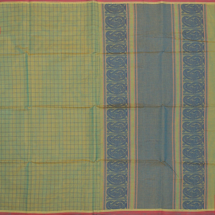 Hayagrivas Yellowish Green Handloom Kanchi Cotton Saree KSBE89A9-3