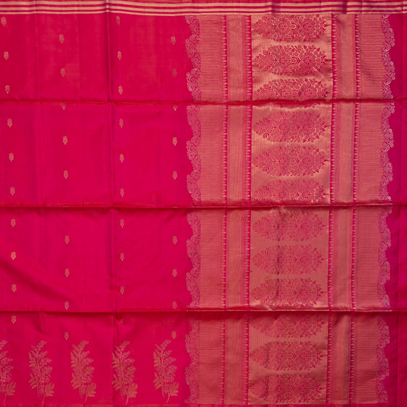 Hayagrivas Reddish-Pink Handloom Soft Silk Saree KSBE85A23-1