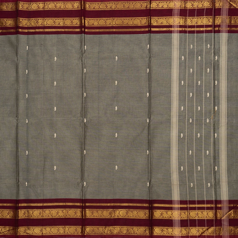 Hayagrivas Elephant Grey Handloom Chettinad Cotton Saree SSKBF86F1-29