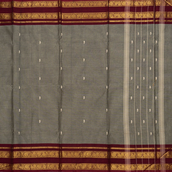 Hayagrivas Elephant Grey Handloom Chettinad Cotton Saree SSKBF86F1-29