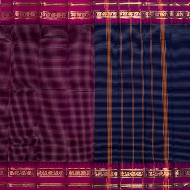 Hayagrivas Violet Handloom Chettinad Cotton Saree KSBE1H8-3
