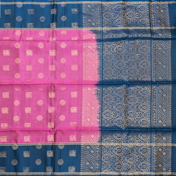 Hayagrivas Pink Handloom Soft Silk Saree KBF232E2-9