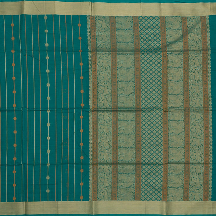 Hayagrivas Sea Green Handloom Kanchi Cotton Saree SSCBF104F1-6