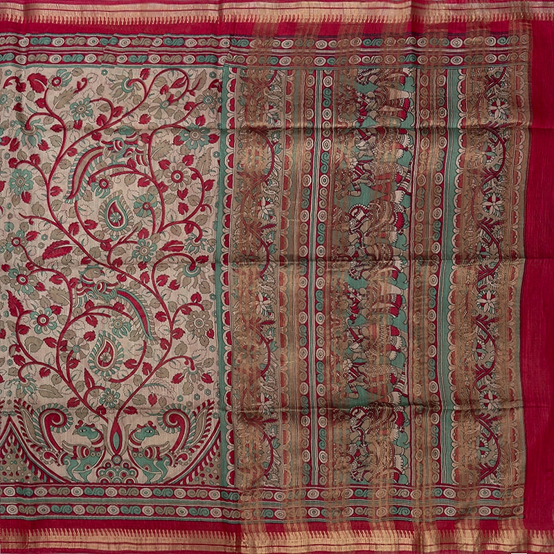 Hayagrivas Half-White Fancy Cotton Saree KBE1905L2-16
