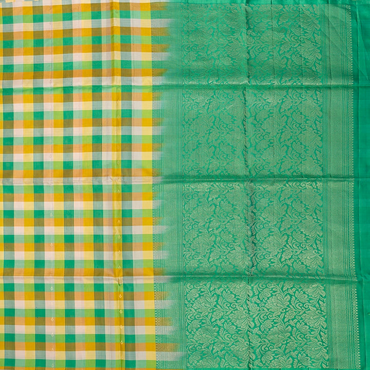 Hayagrivas Multicolour Checks Handloom Soft Silk Saree KBE166D2-3