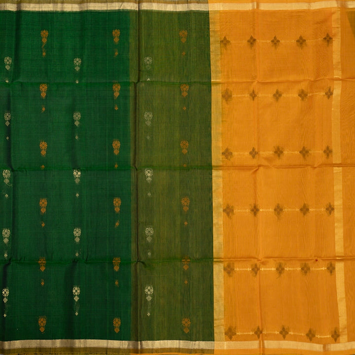 Hayagrivas Green Kora Silk Cotton Saree KSBE92A10-1